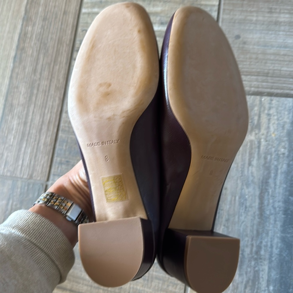 Everlane Burgundy Leather Block Heel Pumps - Picture 10 of 11